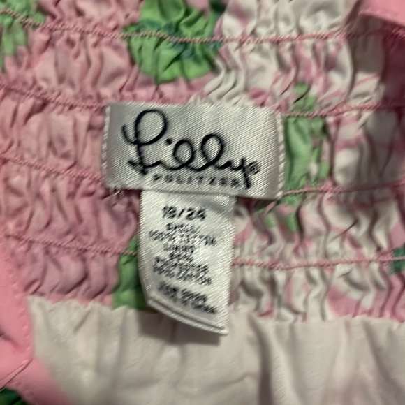 Lilly Pulitzer white label pink floral short-all romper 18-24 mos. - Picture 3 of 6